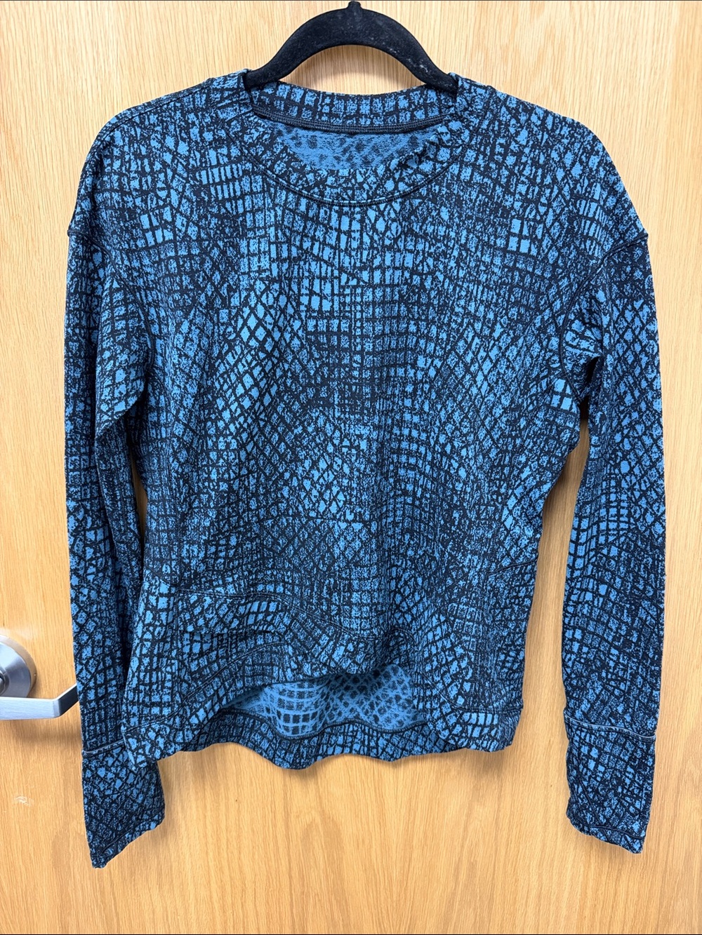 lululemon athletica Close to Crossing Blue & Black Crewneck Sweatshirt Size L